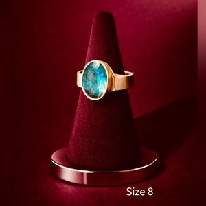 Blue Topaz Gemstone 925 Sterling Silver Ring size 8